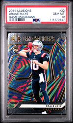 Graded 2024 Panini Illusions Drake Maye #22 Game Magicians Rookie RC Football Card PSA 10 Gem Mint (ONLINE ORDER ONLY)