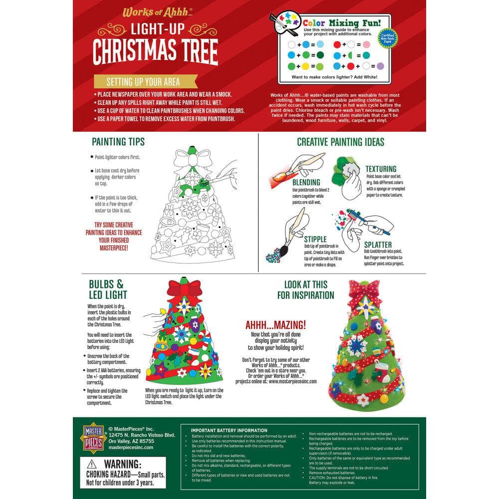 Light-Up Christmas Tree - 10" Plaster Paint Kit (ONLINE ORDER ONLY)
