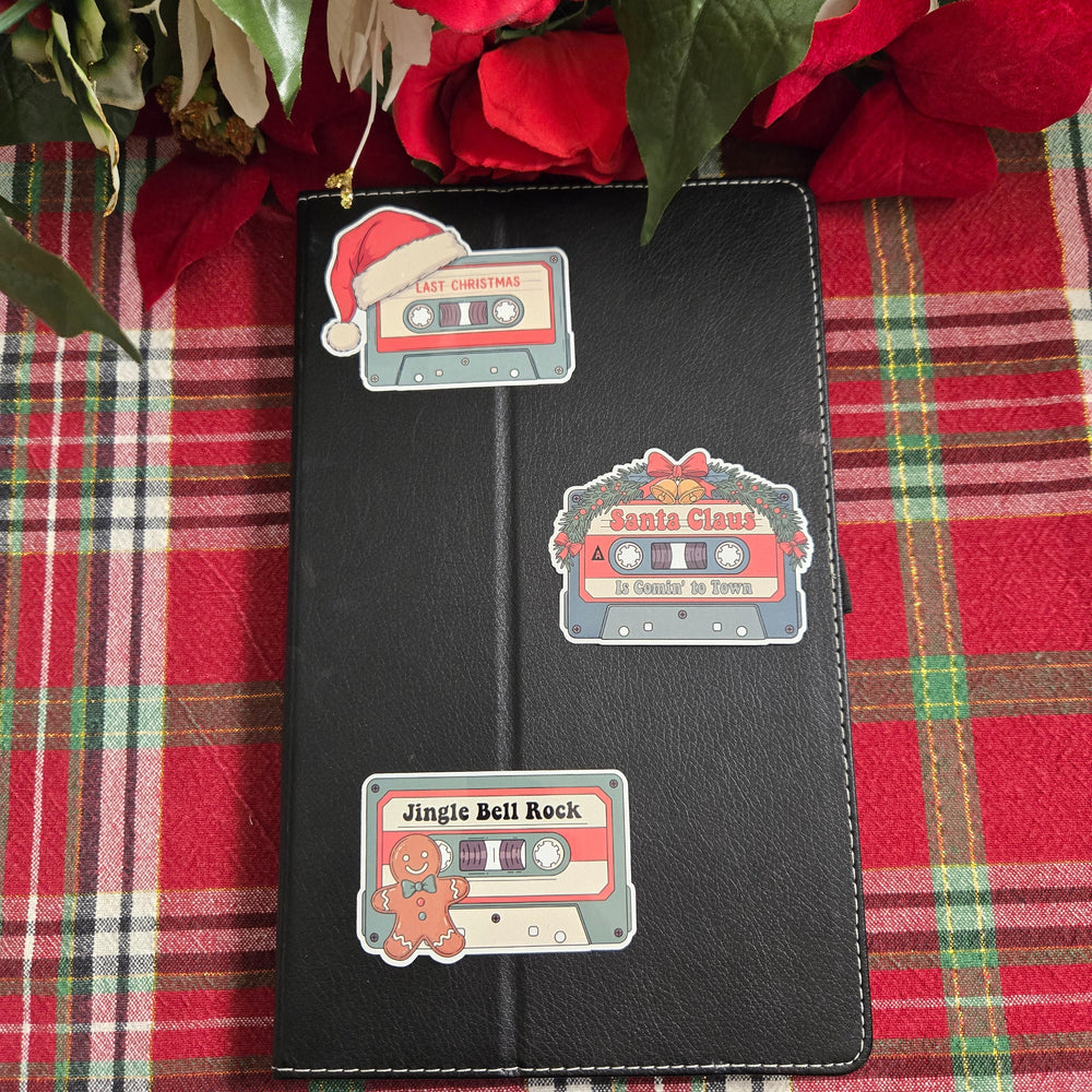 Vintage Christmas Music Cassette Stickers (ONLINE ORDER ONLY)