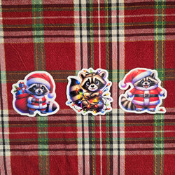 Festive Racoon Christmas Stickers (ONLINE ORDER ONLY)