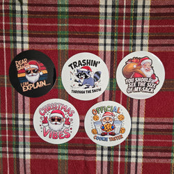 Round Cheeky Christmas Stickers (ONLINE ORDER ONLY)