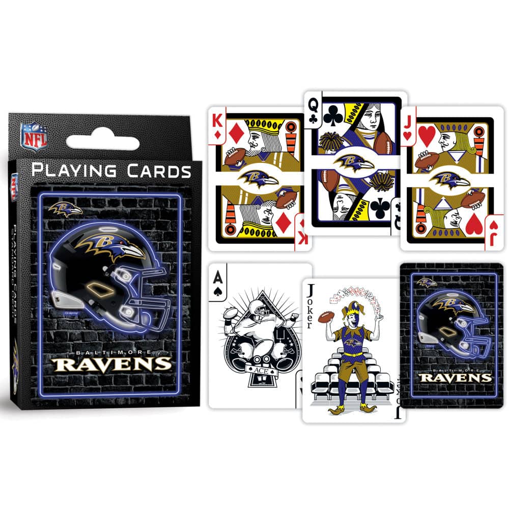 Baltimore Ravens Neon-Styled Playing Cards - 54 Card Deck (ONLINE ORDER ONLY)