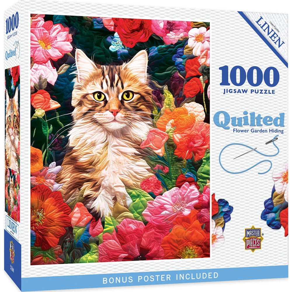 Quilted - Flower Garden Hiding 1000 Piece Jigsaw Puzzle