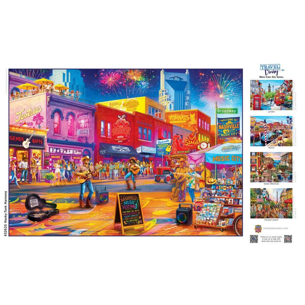 Travel Diary - Honky-Tonk Harmony 500 Piece Jigsaw Puzzle