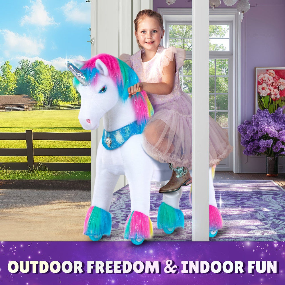 Model Y Rainbow Unicorn Rideable Toy for Age 3-4 (ONLINE ORDER ONLY)