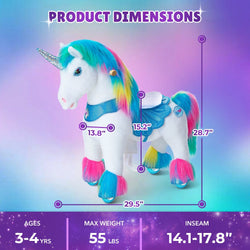 Model Y Rainbow Unicorn Rideable Toy for Age 3-4 (ONLINE ORDER ONLY)