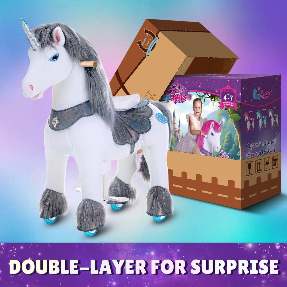 Model Y Grey Unicorn Rideable Toy for Age 4-7 (ONLINE ORDER ONLY)