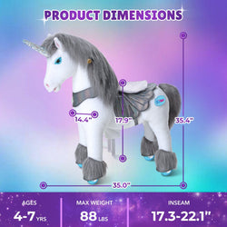 Model Y Grey Unicorn Rideable Toy for Age 4-7 (ONLINE ORDER ONLY)