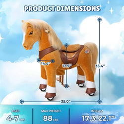 Model Y Light Brown Horse Rideable Toy for Age 4-7 (ONLINE ORDER ONLY)