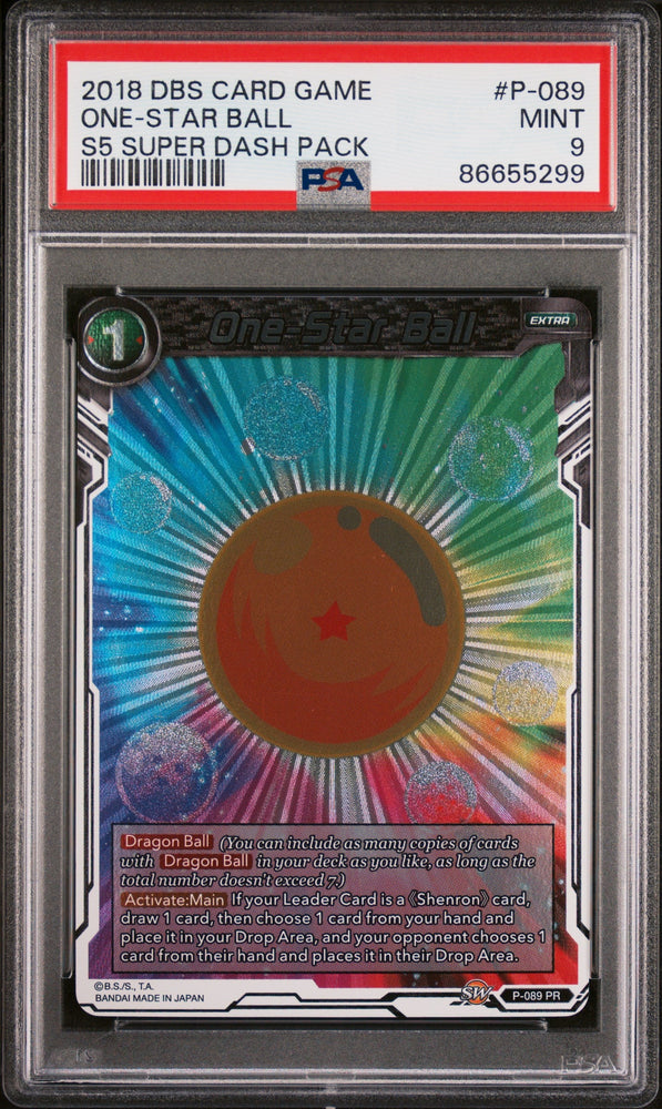 2018 DRAGON BALL SUPER SUPER DASH ONE-STAR BALL #P-089 - PSA 9 (Online Order Only)