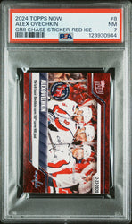 Graded 2024 Topps Now Alex Ovechkin #8 GR8 Chase Sticker Red Ice /5 Hockey Card PSA 7 Near Mint (ONLINE ORDER ONLY)