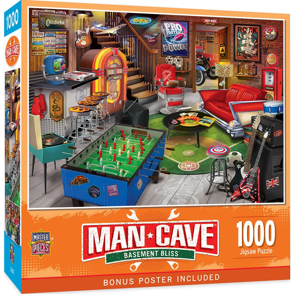 Man Cave - Basement Bliss 1000 Piece Jigsaw Puzzle (ONLINE ORDER ONLY)