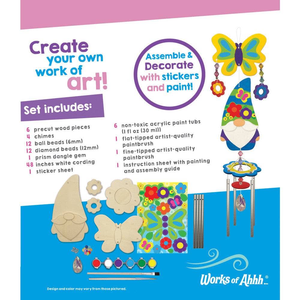 Gnome Garden Wind Chime Wood Craft & Paint Kit (ONLINE ORDER ONLY)