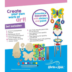 Gnome Garden Wind Chime Wood Craft & Paint Kit (ONLINE ORDER ONLY)