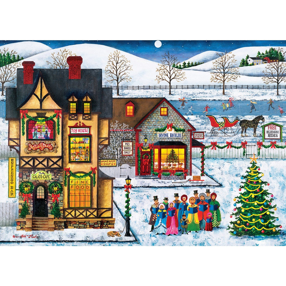Season's Greetings - Main Street Carolers 1000 Piece Jigsaw Puzzle (ONLINE ORDER ONLY)