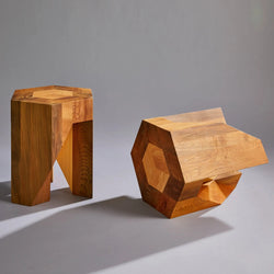 Jindai Cedar Stool - Yosegi Pair Stool Edition (ONLINE ORDER ONLY)