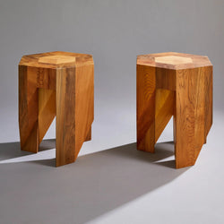 Jindai Cedar Stool - Yosegi Pair Stool Edition (ONLINE ORDER ONLY)