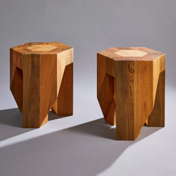 Jindai Cedar Stool - Yosegi Pair Stool Edition (ONLINE ORDER ONLY)