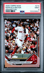 Graded 2025 Topps Now Marcelo Mayer #214 Orange Foil /25 Rookie RC Baseball Card PSA 9 Mint (ONLINE ORDER ONLY)