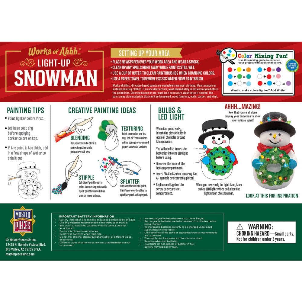 Light-Up Snowman - 6" Plaster Paint Kit (ONLINE ORDER ONLY)