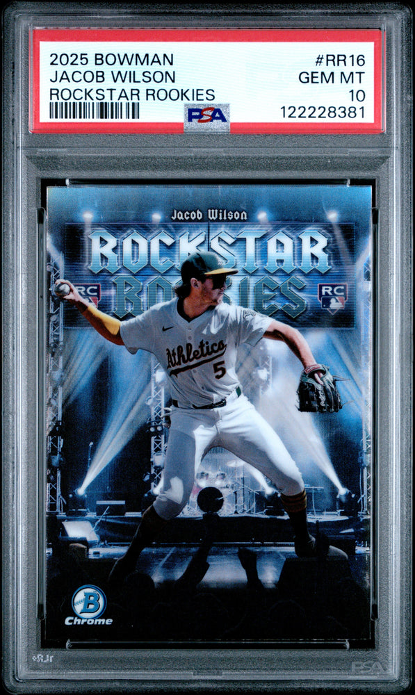 Graded 2025 Topps Bowman Jacob Wilson #RR16 Rockstar Rookies Rookie RC Baseball Card PSA 10 Gem Mint (ONLINE ORDER ONLY)