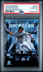 Graded 2025 Topps Bowman Jacob Wilson #RR16 Rockstar Rookies Rookie RC Baseball Card PSA 10 Gem Mint (ONLINE ORDER ONLY)
