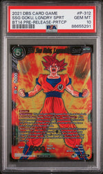 2021 DRAGON BALL SUPER CROSS SPIRITS SSG GOKU, LGNDRY SPRT #P-312 - PSA 10 (Online Order Only)