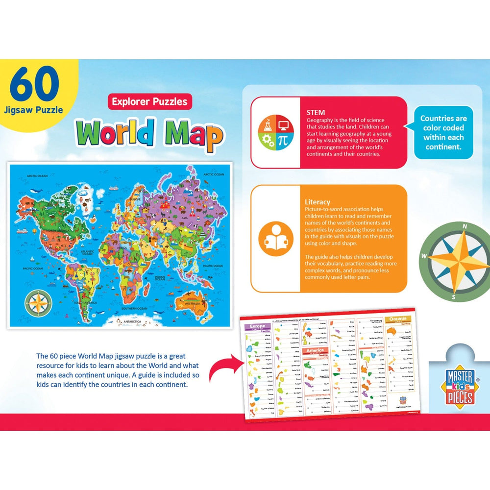 Explorer - World Map 60 Piece Jigsaw Puzzle (ONLINE ORDER ONLY)