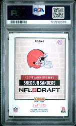 Graded 2025 Panini Instant Shedeur Sanders #NFLDN7 Draft Night Rookie RC Football Card PSA 9 Mint (ONLINE ORDER ONLY)