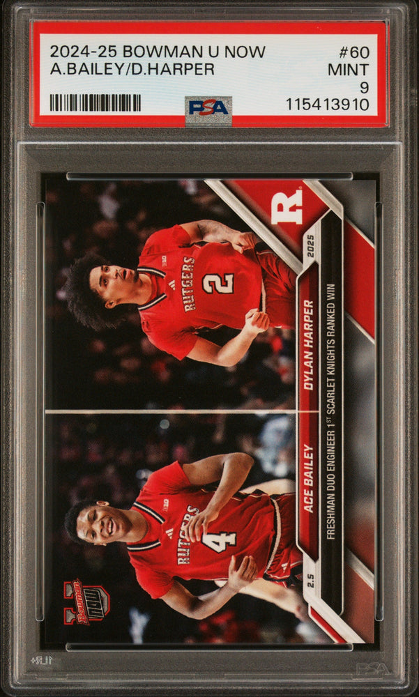 Graded 2024 Topps Bowman U Now Dylan Harper/Ace Bailey #60 Rookie RC Basketball Card PSA 9 Mint (ONLINE ORDER ONLY)