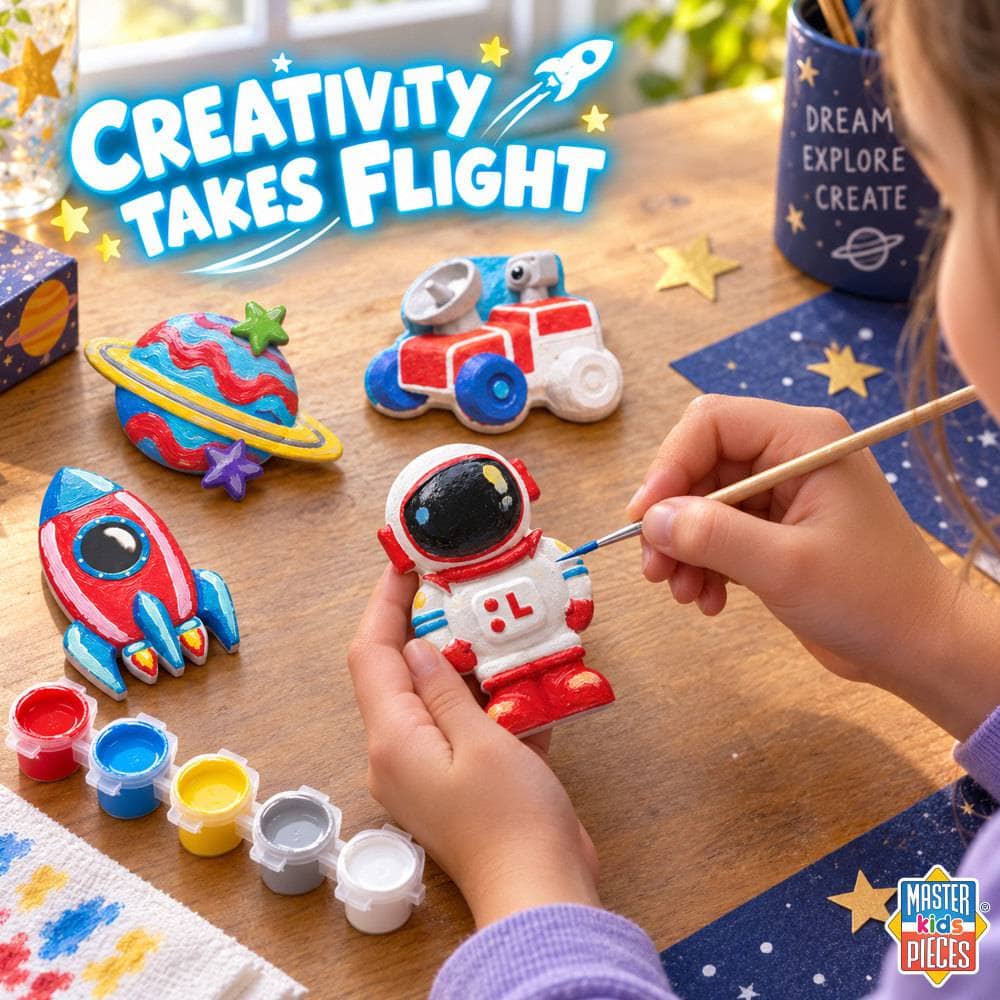 Space Explorers - 4-Pack Plaster Magnets Paint Kit