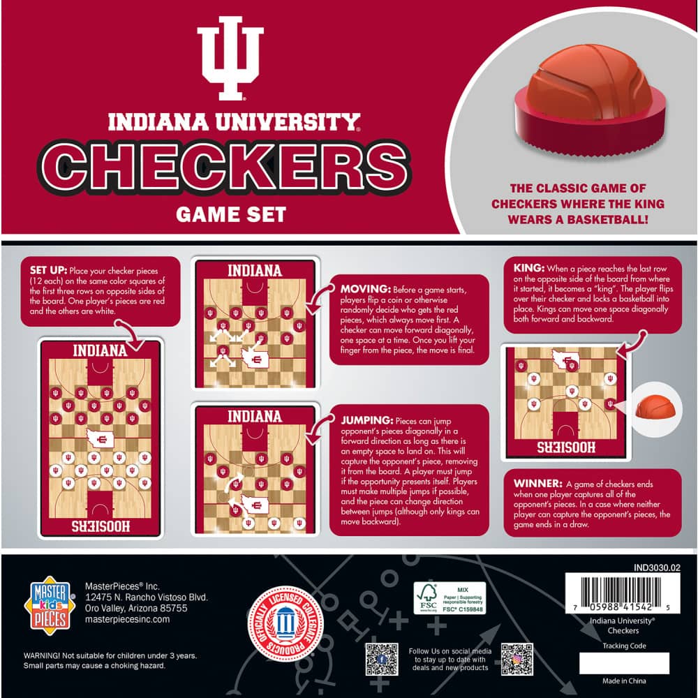 Indiana Hoosiers Checkers Board Game