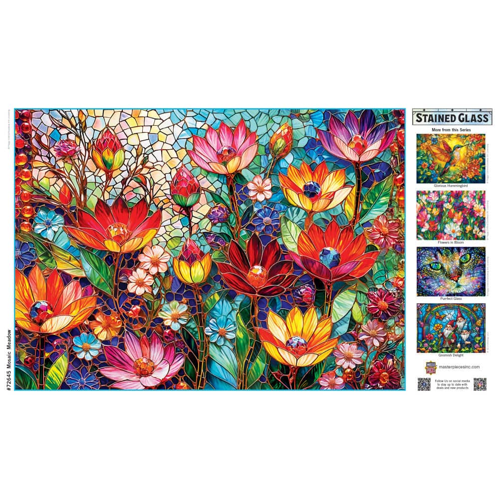 Stained Glass - Mosaic Meadow 1000 Piece Jigsaw Puzzle