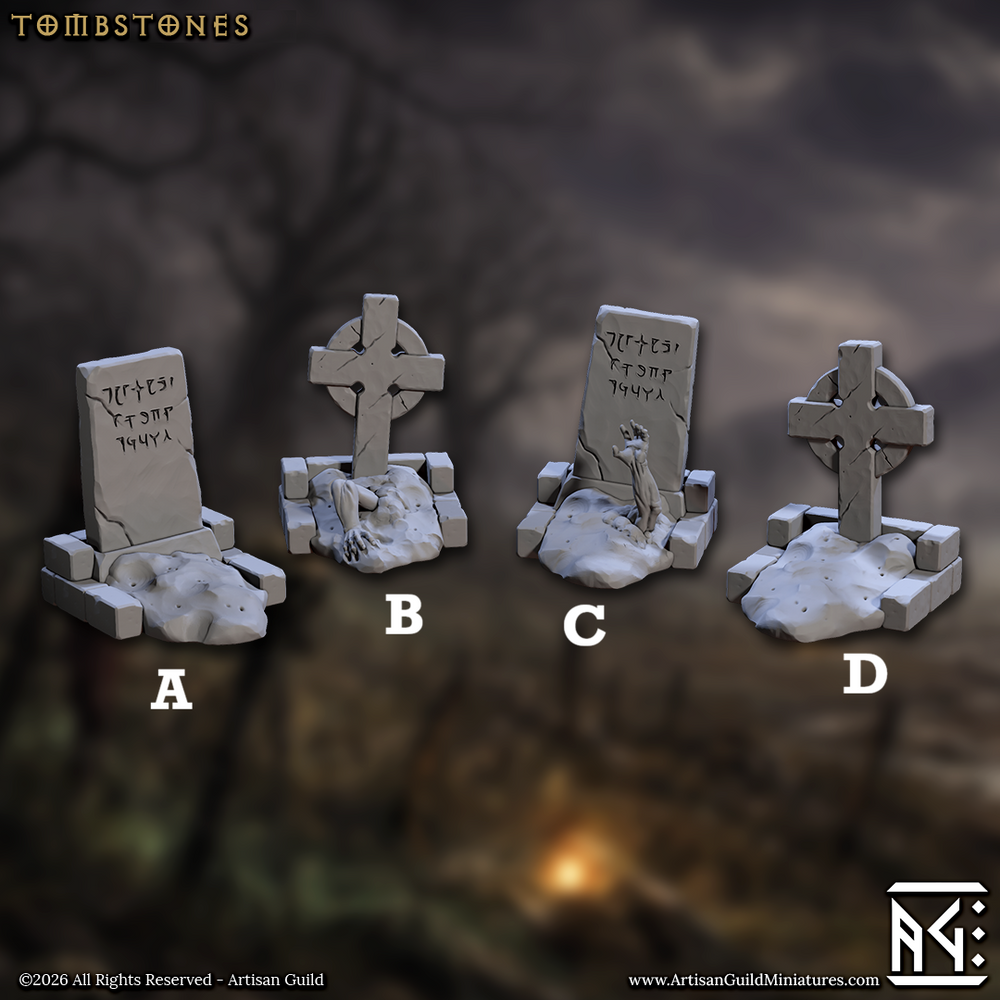 Zombie Tombstones (Scatter Terrain) (ONLINE ORDER ONLY)
