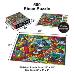 Stained Glass - Steamboat Willie 500 Piece Jigsaw Puzzle