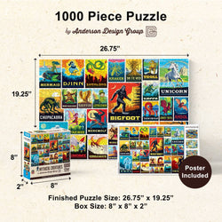Vintage Posters - Mythical Creatures 1000 Piece Jigsaw Puzzle