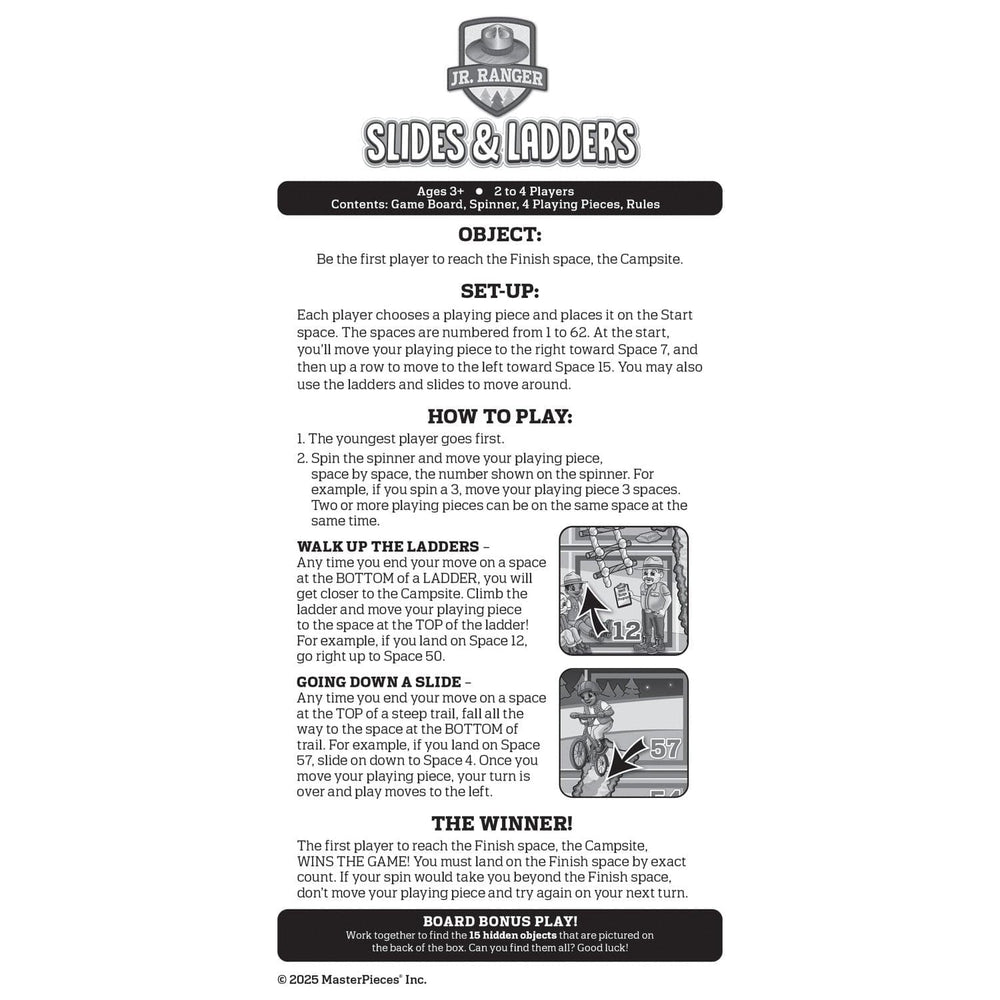 Jr. Ranger - Slides & Ladders Board Game (ONLINE ORDER ONLY)