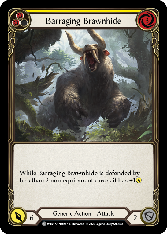 Barraging Brawnhide (Yellow) [U-WTR177] (Welcome to Rathe Unlimited)  Unlimited Rainbow Foil - Anime Imports LLC