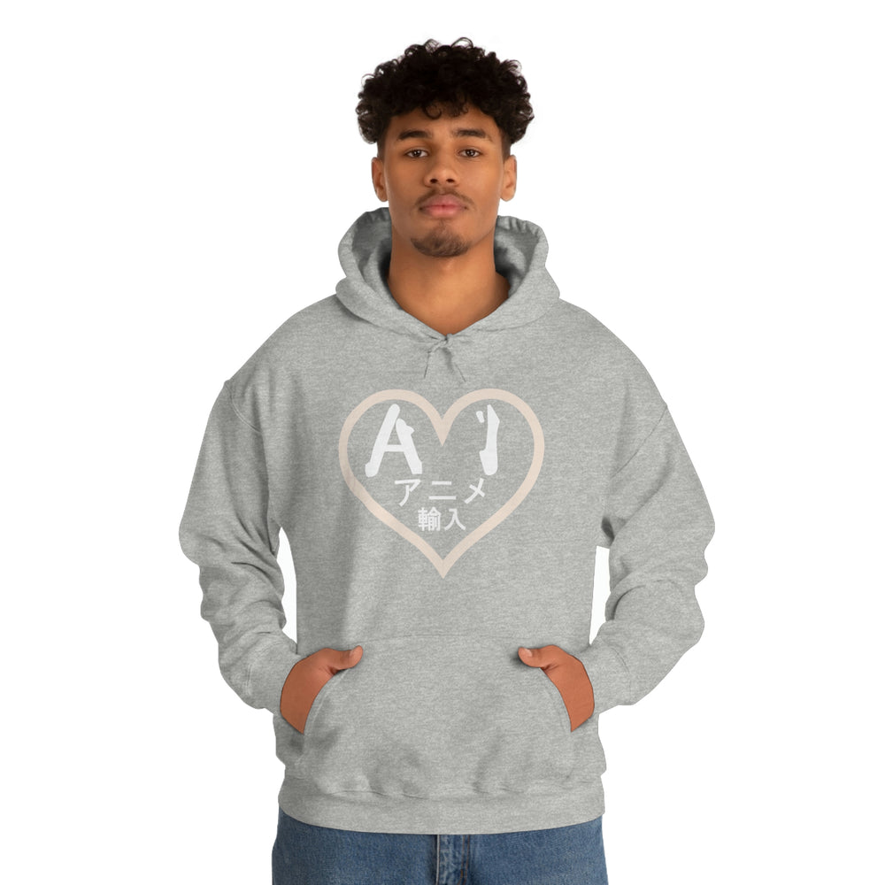 Anime Imports 2010 Heart Logo (White) Unisex Heavy Blend™ Hooded Sweatshirt