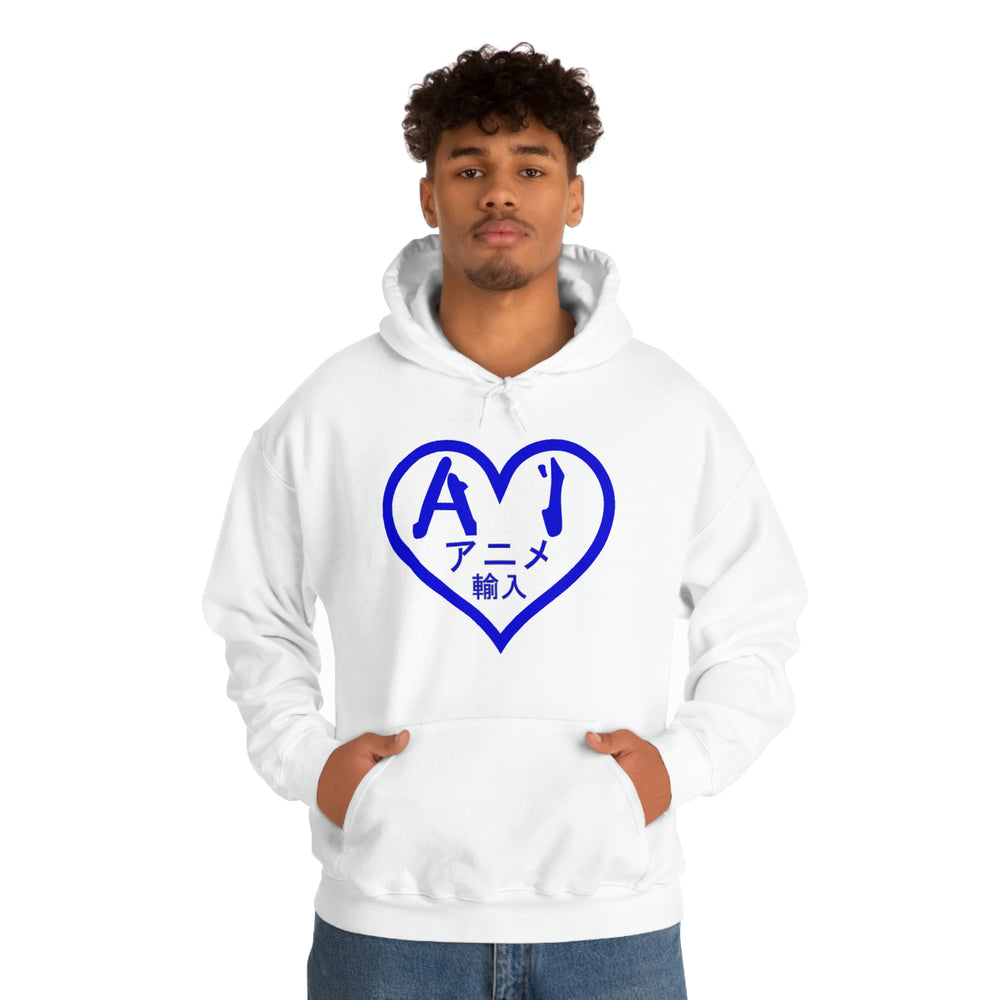 Anime Imports 2010 Heart Logo (BLUE) Unisex Heavy Blend™ Hooded Sweatshirt