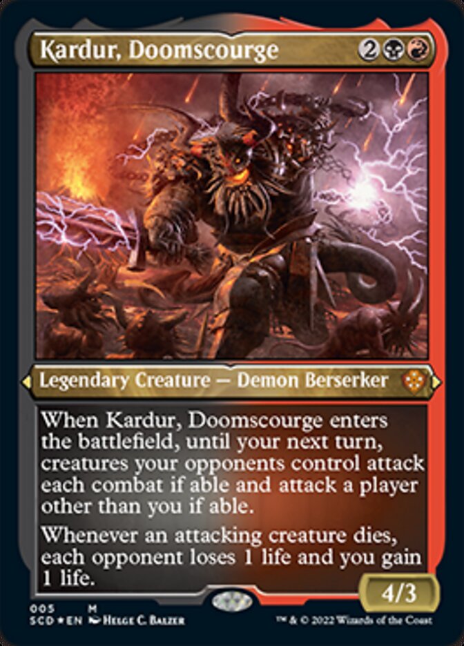 Kardur, Doomscourge (Foil Etched) [Starter Commander Decks]