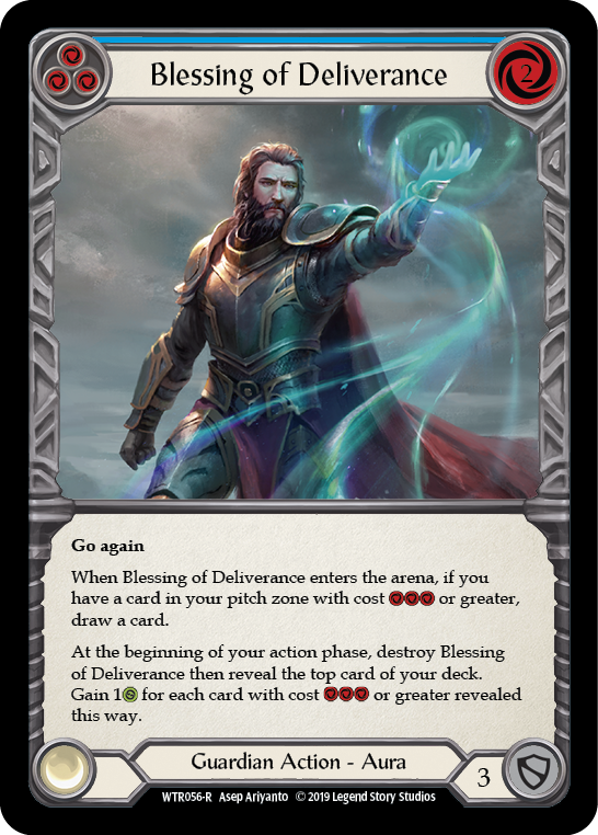 Blessing of Deliverance (Blue) [WTR056-R] (Welcome to Rathe)  Alpha Print Rainbow Foil - Anime Imports LLC