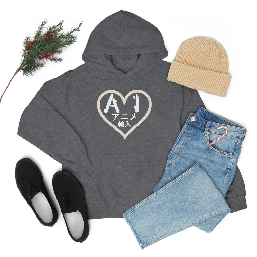 Anime Imports 2010 Heart Logo (White) Unisex Heavy Blend™ Hooded Sweatshirt